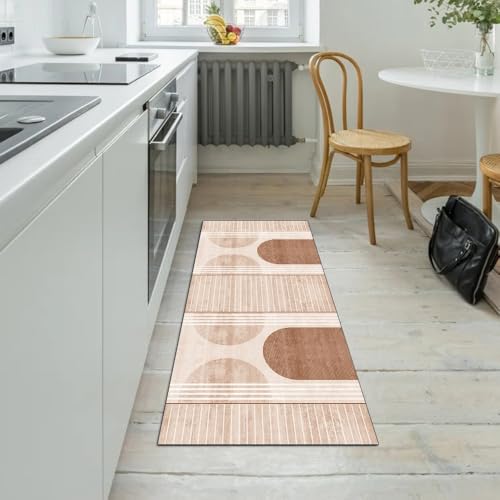 Alfombra de pasillo antideslizante que no se mueve de 80x220 cm lavable naranja 5