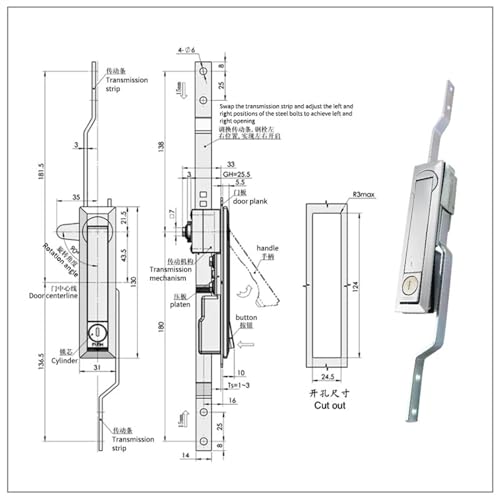 Serrure de porte Tiandi Link poignée rotative mate haute résistance pour interrupteur