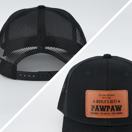 Image of Men's Hat Gifts - Men Cap Gifts for Christmas Father's Day Birthday Trucker Hat Leather Pattern Baseball Cap