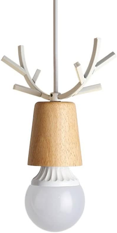 Modern Simplicity Chandeliers Industrial Hanging Light Fixture Wood Pendant Lamp E27 Base Pendant Lights for Kitchen Island, Adjustable 120 Cm