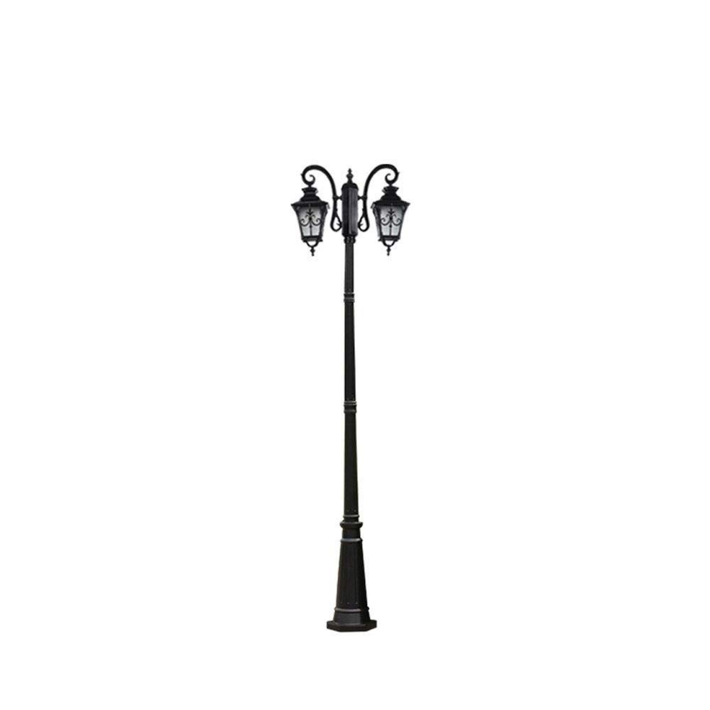 Lampadaire d'extérieur 2,4 m en aluminium style victorien à 2 lumières pour terrasse