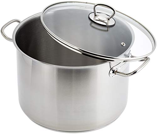 GSW Stahlwaren GmbH   Olla de Cocina Jumbo, Plateado/Transparente, 26 x 18 cm, 10 litros