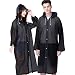 Walsilk 2 Pack Reusable Rain Ponchos for Adult,Emergency Rain Coat with Hood & Sleeves,for Camping Hiking,Traveling,Fishing (Black)