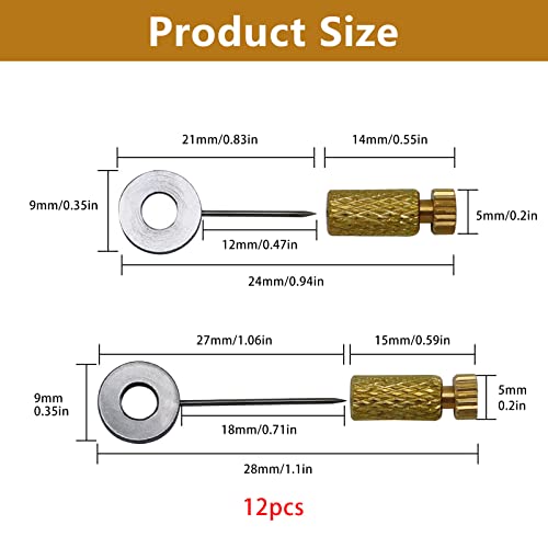 12Pcs DIY Leather Located Needles Tools,Position Leather Edges Lock Needle Locking Pin Leathercraft Fixed Suture Handcraft Tools for Fixing The Leather During Auxiliary Stitching
