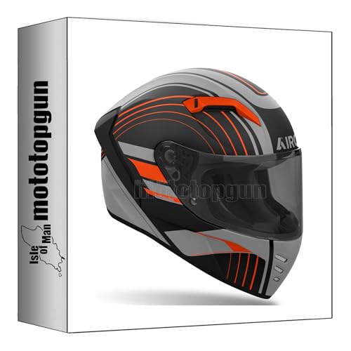 Casque Airoh Connor Achieve Orange Matt intégral de moto routière taille M