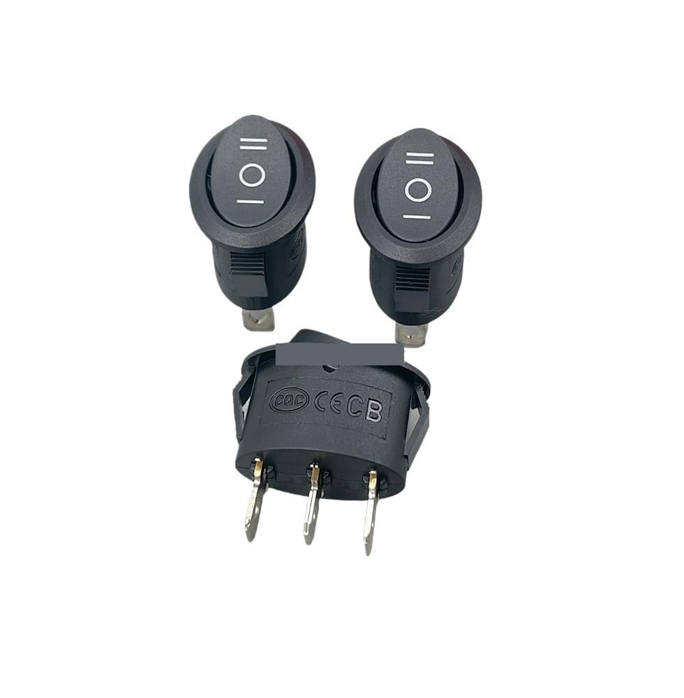 AARTERZZA 1PCS ON-Off-ON AC 6A 250V 10A 125V Black 3 Position 3 Pins Oval Rocker Switch