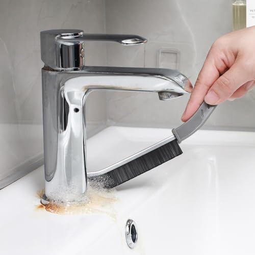 Image of Hard Bristle Crevice Cleaning Brush, Gap Cleaning Brush, Small Cleaning Brush, Grout Brush, Kitchen Brush, Bathroom Crevice Brush for Toilet, Home, Bathtub, Sink, Household, Window - 3 Pcs
