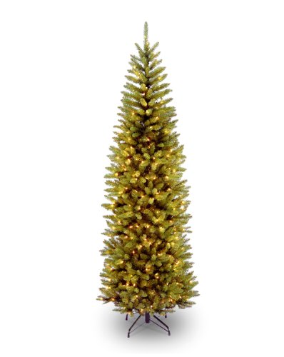 National Tree 7.5 Foot Kingswood Fir Pencil Tree with 350 Clear Lights, Hinged (KW7-300-75) - //coolthings.us