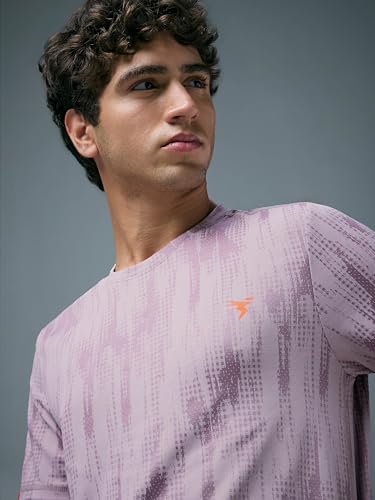 Image of TECHNOSPORT Men's Slim Fit Printed Half Sleeve T-Shirt with Technocool+, Quick Dry for Gym, Workout, Sports & Regular Use