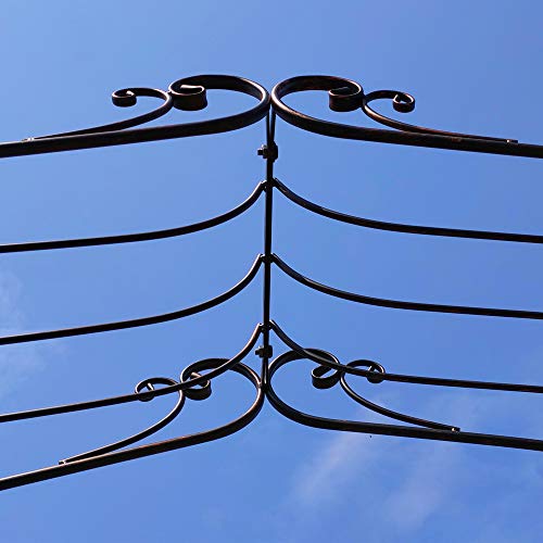 Outour Classical French Style Garden Arch With Hook, 7'6"High X 4'5"Wide, Garden Arbor Arbour Archway For Climbing Plants Roses Vines, Outdoor Garden Lawn Backyard Patio, Antique Bronze #TOP7