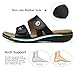 SHIBEVER Flat Sandals Women Dressy: Walking Comfortable - Arch Support Plantar Fasciitis Slides Sandals - Black Summer Sandal Size 9