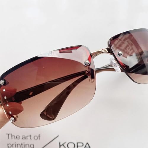 Lunettes de soleil pour femmes vintage dégradées oversized mode - 5