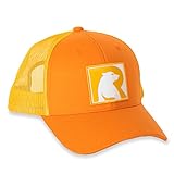 RTIC Bear Logo Trucker Hat, Breathable Mesh Back Adjustable Baseball Cap for Hiking, Fishing, Camping, Sports, Orange and Clementine