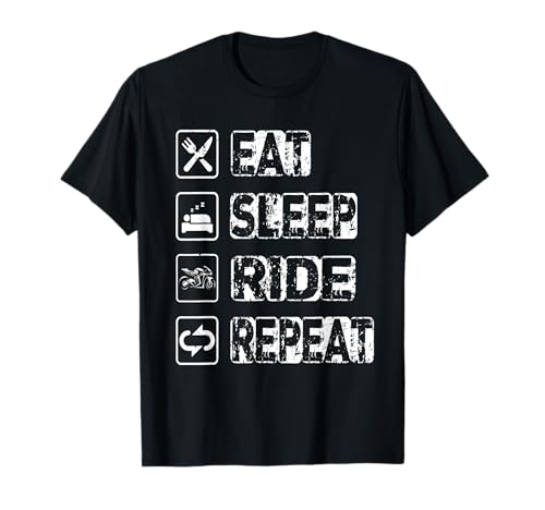 Photo de Eat Sleep Ride Repeat Moto Bike Motorcycliste Dire T-Shirt