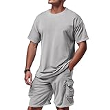 🔵【Modisches Design】: Das Set umfasst ein kurzärmeliges Oberteil und passende Shorts in einem stilvollen Blauton. Das schlichte, aber elegante Design macht es für den täglichen Gebrauch und für entspannte Abende zu Hause.