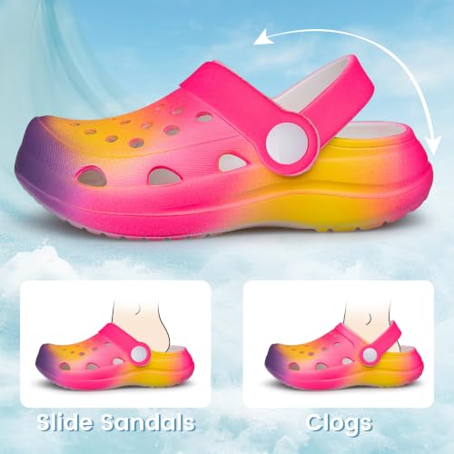 Image of vibdiv Boys Girls Clogs Kids Garden Shoes Unisex Child Cartoon Slides Sandals Beach Slipper Indoor Outdoor(Toddler /Little Kids /Big Kids)