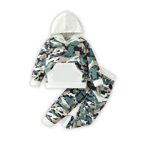 Image of 2-6T Toddler Baby Boy Clothes Color Blocking Hoodies + Pants Fall Winter Outfits
