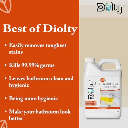 Image of Diolty 5L Bathroom Cleaner - Kills 99.9% Germs, Limescale Remover, Hand-Safe, Fresh Scent, Made in India