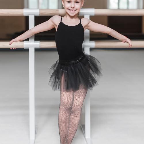 Girls Rhinestone Fishnet Tights, Glitter Ballet Tights for Girls, Seamless Rhinestone Hollow Out Pantyhose Dance Socks (Black)4