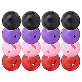 lochkugeln kegeln Insgesamt 16 Bälle für Outdoor-Übungen, jeweils 4 Plastik-Luftstrombälle in Pink, Rot, Lila und Schwarz.