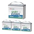 Redodo 4 Pack 12V 100Ah Mini LiFePO4 Lithium Battery, 1280Wh Deep Cycle Battery with Upgraded 100A BMS, 4000-15000 Cycles, Perfect for Boat, Solar Home, RV, Off-Grid, Trolling Motor