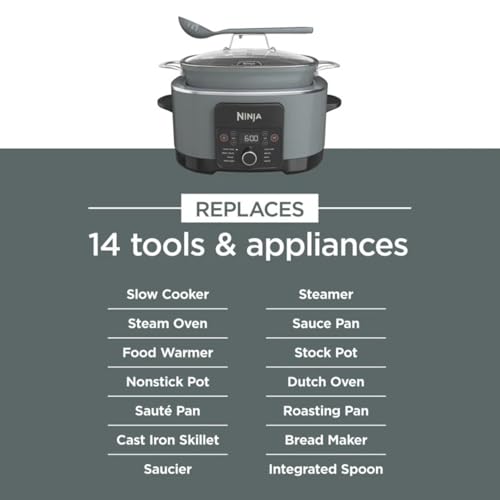 Ninja-Foodi-PossibleCooker-PRO-85-Quart-Multi-Cooker-with-8-in-1-Slow-Cooker-Dutch-Oven-Steamer-More-Glass-Lid-integrated-Spoon-Nonstick-Oven-Safe-Pot-to-500F-Sea-Salt-Grey Ninja Foodi PossibleCooker PRO 85 Quart Multi Cooker with 8 in 1 Slow Cooker Dutch Oven Steamer More Glass Lid integrated Spoon Nonstick Oven Safe Pot to 500F Sea Salt Grey