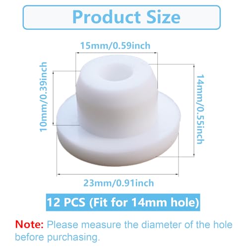 Image of 12 PCS Bathtub Jet Covers Silicone Hole Plug White Tube Plugs Waterproof Bathtub Plug Fit for 14mm Bathtub Hole