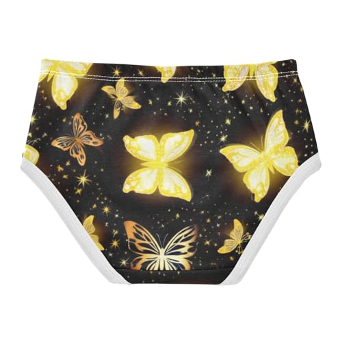 Golden Butterflies Black Toddler Underwear Custom 2t Cotton Little Girl Panties Animal Undies Kids Briefs2