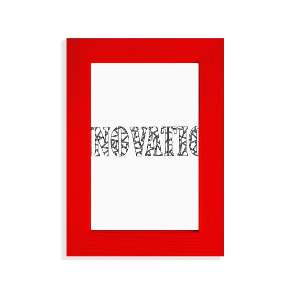 Cadre photo rouge Art Déco avec citation innovation 13x18