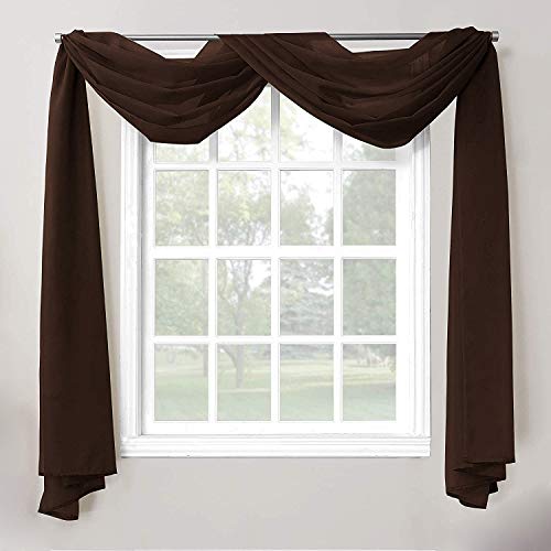 Decotex 1 Piece Sheer Voile Home Decor Fully Hemmed Scarf Valance Swag Topper (37