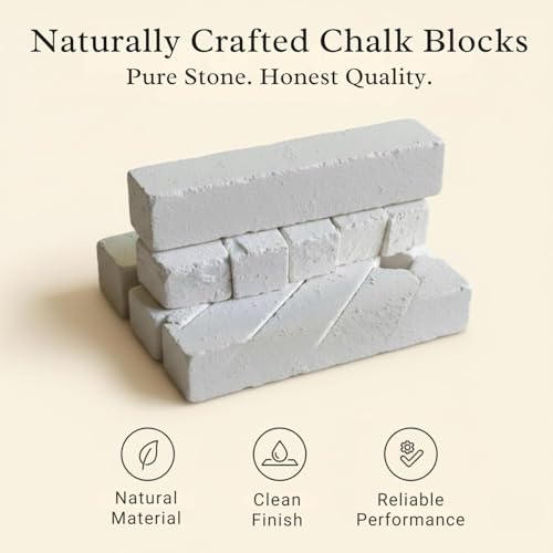 Image of Brighty Brightify Natural White Slate Bars 500g Pack | Soft Stone Chalk Blocks for Writing, Drawing, Educational, Art & Craft Use | Smooth White Slate Sticks for Teachers, Students & Artists
