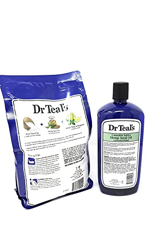 Dr Teal's Pure Epsom Salt Soaking Solution Hemp Seed Oil 3 LBS (1.36 Kg) Bundle with Dr Teal's Foaming Bath with Pure… - Image 3