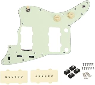 Loaded Guitar Pickguard Prewired Wiring Harness for Jazzmaster Electric Guitar with JM Pickups (Mint Green)
