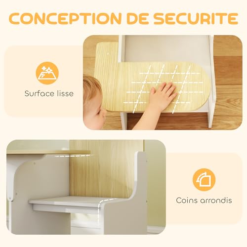 Meuble enfant gain de place table et chaise pour chambre avec bac de rangement - 7