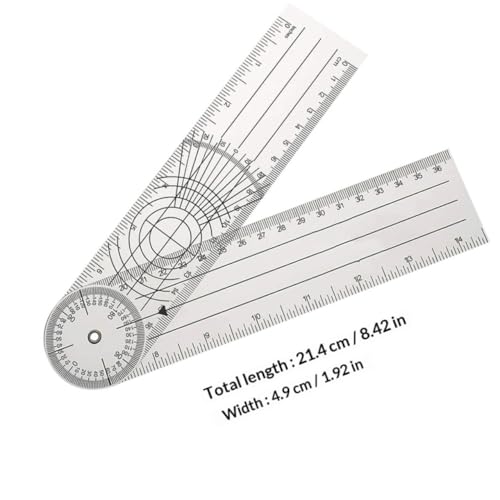 Goniómetro plástico transparente 360 grados miniatura 2