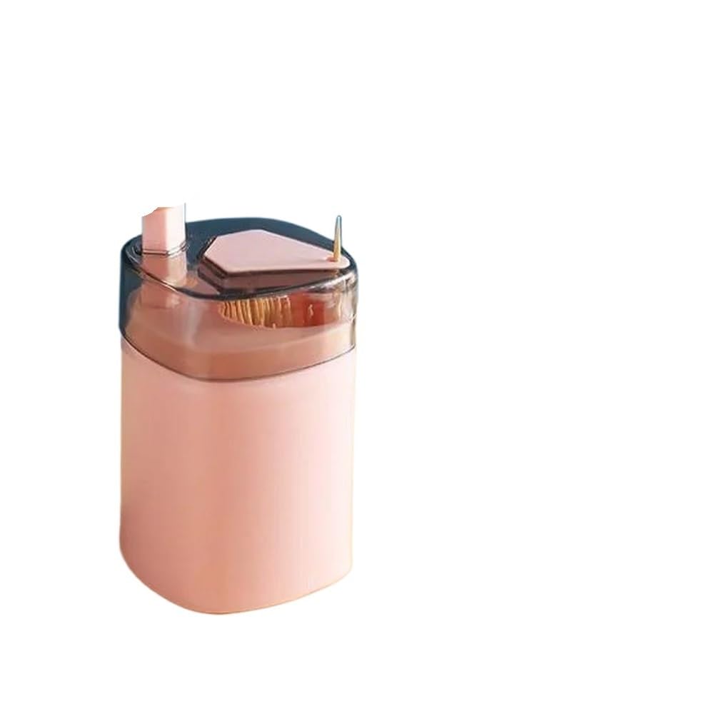 TIANSHENGQI Automatic Pop Up Toothpick Holder Push Type Dispenser Household Living Room Dining Storage Box(Pink)