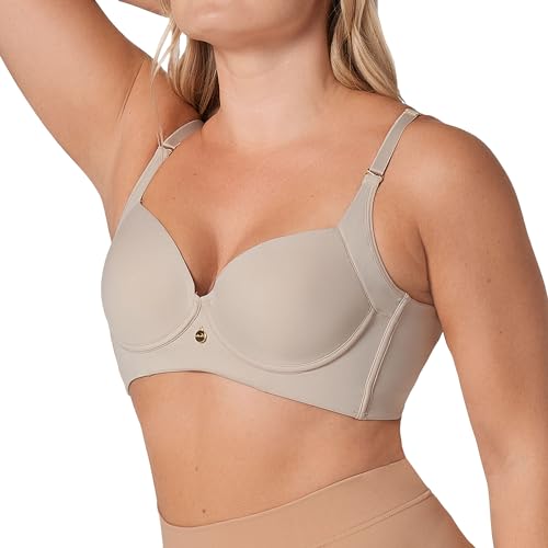 Image of Leonisa High Profile - Back Smoothing Bras for Women, Full Coverage Underwire Bra, Adjustable Hook & Eye Closure