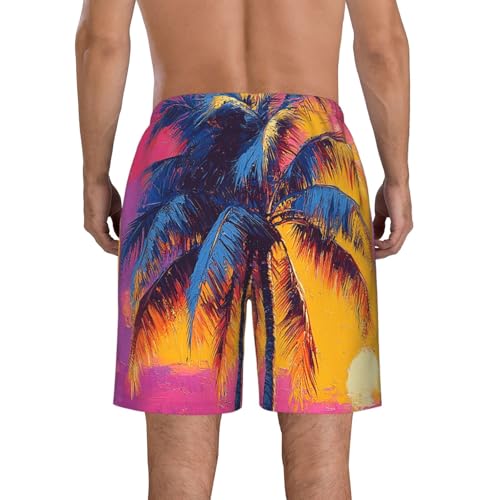 Men's Swim Trunks Bathing Suit Quick Dry Beach Board Shorts - Hawaii Tropical Palm Tree3