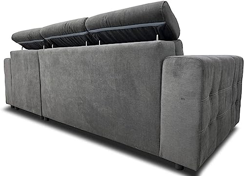 RAC3 Stylish and Functional Corner Grey Color Sofa Bed with Storage - Premium Quality Fabric - Universal Side Sofa Bed (Grey) - Image 3