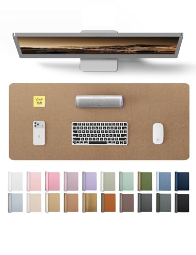 Image of YSAGi Leather Desk Protector, Office Mat, Large Mouse Mat, Non-Slip PU Leather Blotter, Laptop Desk Pad, Waterproof Writing Pad for Office and Home (Shiny Bronze, 23.6 inch x 13.8 inch)