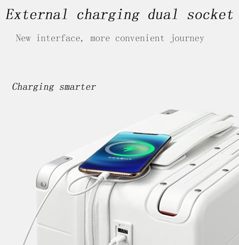 Luggage, USB Interface Multifunctional Rechargeable Wide Trolley Case with Swivel Wheels, Suitcase (Black 41 * 26 * 72)4