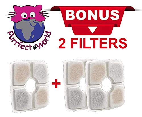 Fuente de agua para gatos y perros con 3 filtros de carbón miniatura 6