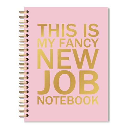 Vgrti This is My Fancy New Job Sarcastic Spiral Notebook for Work - Pink, Funny New Job Present for Women Coworkers Sisters, Promotion Farewell Gifts for Women Colleagues Boss Managers Teachers Teams