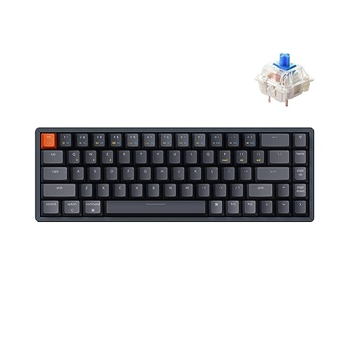Keychron K6 Wireless Mechanical Keyboard, 65% Compact Layout Bluetooth/Wired RGB Backlit 68 Keys with Hot-swappable Gateron G Pro Blue Switch Compatible with Mac Windows