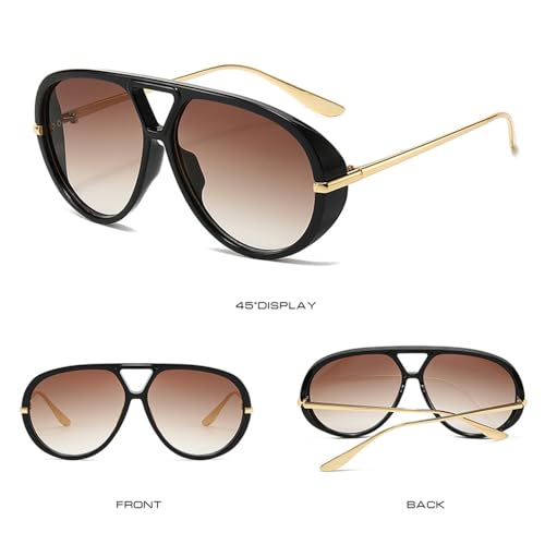 HYLLE Oversized Aviator Sunglasses Women Retro Big Trendy Shield Sun Glasses Large Fashion Vintage Shades2