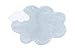 Lorena Canals - Tapis Lavable pour Enfants. Mini Dream en Couleur Bleu et Blanc - Fait à la Main en Forme de Nuage et fabriqué en Coton Naturel et en teintures Non Toxiques - Taille:70x100cm