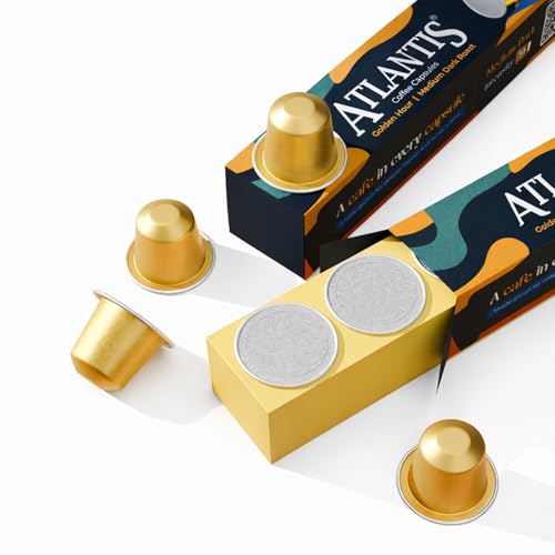 Image of Atlantis Golden Hour Coffee Capsules | Profile Roasted | No Artificial Flavours | Medium Dark Roast | Intensity 9 | Cafe-Style Precision | Pack of 12 Capsules