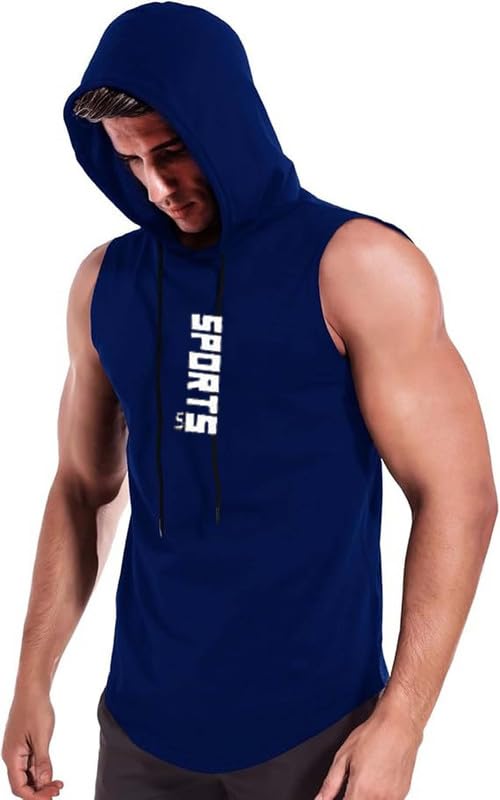 Sport Lift Polyster Gym/Sports Hood T-Shirt for Men-image-40