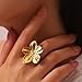 ONBRIG Chunky Rings for Women Adjustable Flower Rings Statement Rings Flower Jewelry for Women