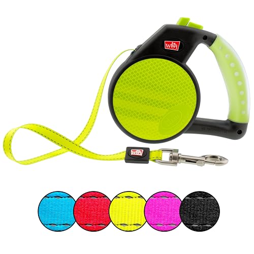 Wigzi Reflective Gel Retractable Leash, Yellow